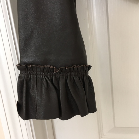 ARDEN B Buttery Soft Lambskin Leather Ruffle Jacket - Picture 5 of 8